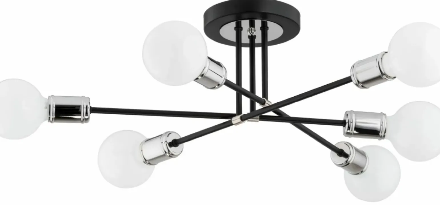 Store Czarno-srebrna lampa sufitowa w stylu loftowym AL 62128 TOLEDO | Kaja Żyrandole Nowoczesne