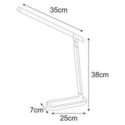 Dzieci Sklep Kaja Czarno-srebrna, ledowa lampka biurkowa K-MT-206 CZARNY z serii NIKO
