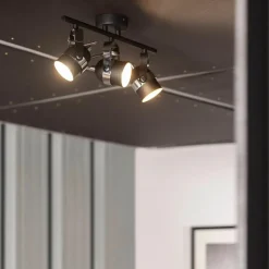 Flash Sale Czarno-srebrne reflektory do salonu ABR-RRH-C-3XGU10 RETRO | Kaja Żyrandole Nowoczesne