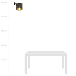 Sklep Kaja Czarno-złota, abażurowa lampa ścienna 1144/K1 JORDAN | Kaja