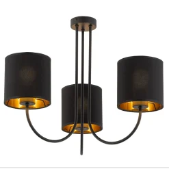 Sklep Kaja Czarno-złota, abażurowa lampa sufitowa TK 4594 z serii TORENS | Kaja