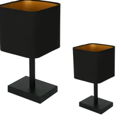 Sklep Kaja Czarno-złota, abażurowa lampka na szafkę nocną ML6369 NAPOLI | Kaja