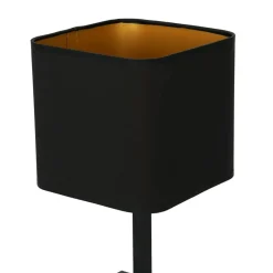 Sklep Kaja Czarno-złota, abażurowa lampka na szafkę nocną ML6369 NAPOLI | Kaja