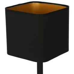 Sklep Kaja Czarno-złota, abażurowa lampka na szafkę nocną ML6369 NAPOLI | Kaja