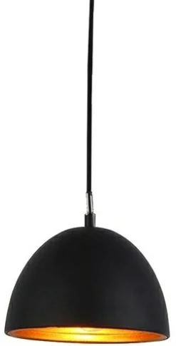 Clearance Czarno-złota, kopułowa lampa wisząca ⌀18cm AZ1393 MODENA | Kaja Żyrandole Nowoczesne