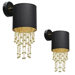 Sklep Kaja Czarno-złota lampa ścienna, kinkiet MLP6438 z serii ALMERIA | Kaja Oświetlenie