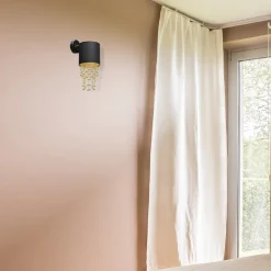 Sklep Kaja Czarno-złota lampa ścienna, kinkiet MLP6438 z serii ALMERIA | Kaja Oświetlenie