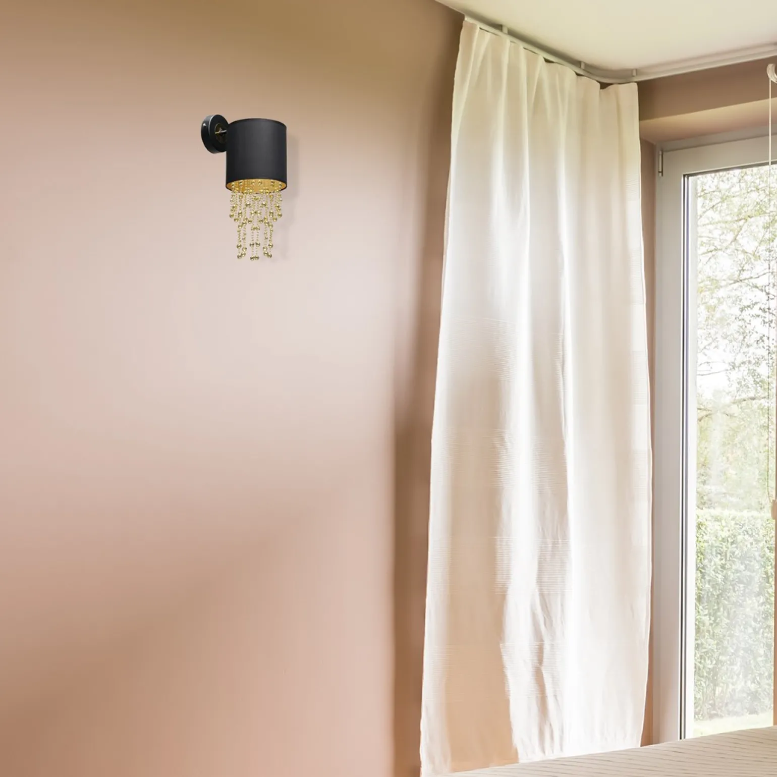 Sklep Kaja Czarno-złota lampa ścienna, kinkiet MLP6438 z serii ALMERIA | Kaja Oświetlenie