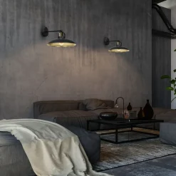 Sklep Kaja Czarno-złota lampa ścienna na jedną żarówkę MLP8904 z serii FELIX | Kaja Oświetl