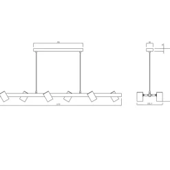 Clearance Czarno-złota lampa nad wyspę kuchenną LP-731/6L GD SNOW | Kaja Żyrandole Nowoczesne