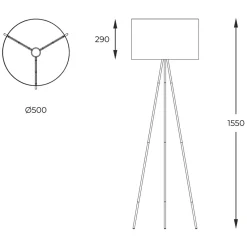 Sklep Kaja Czarno-złota lampa podłogowa z abażurem H06-GD-BK INGA | Kaja