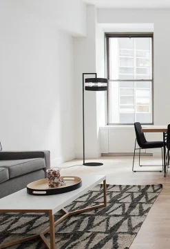 Sklep Kaja Czarno-złota lampa podłogowa, do salonu K-5205 z serii NICEA | Kaja