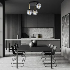 Sklep Kaja Czarno-złota lampa sufitowa z grafitowymi kloszami 1259/3 serii DOLCE