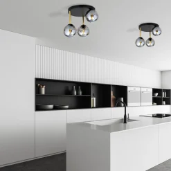 Sklep Kaja Czarno-złota lampa sufitowa z grafitowymi kloszami 1259/3 serii DOLCE