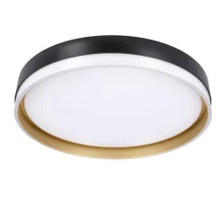 Sklep Kaja Czarno-złota lampa sufitowa, ledowy plafon 13-17727 z serii MANHATTAN | Kaja Ośw