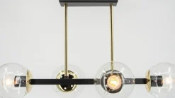 Best Sale Czarno-złota lampa sufitowa do korytarza 3030/4 BL TR SINTRA | Kaja Żyrandole Nowoczesne