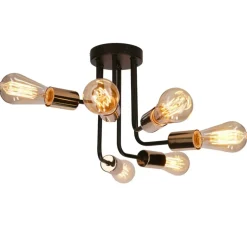 Best Czarno-złota lampa sufitowa do salonu 36-56542 z serii SPILL | Kaja Żyrandole Nowoczesne