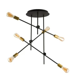 Best Sale Czarno-złota lampa sufitowa do salonu 9297 | Kaja Oświetlenie Żyrandole Nowoczesne