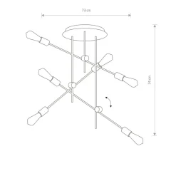 Best Sale Czarno-złota lampa sufitowa do salonu 9297 | Kaja Oświetlenie Żyrandole Nowoczesne