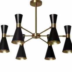 Store Czarno-złota lampa sufitowa do salonu ABR-LWS-6XE27 SALVATORE | Kaja Żyrandole Nowoczesne