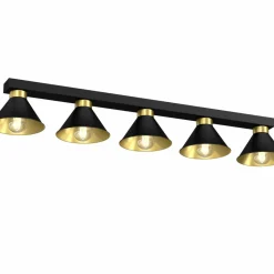 Cheap Czarno-złota lampa sufitowa, pięć źródeł światła LX 0626 z serii DEMET Żyrandole Nowoczesne