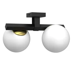 Sklep Kaja Czarno-złota lampa sufitowa z białymi kulami LX 4628 IDRIS | Kaja