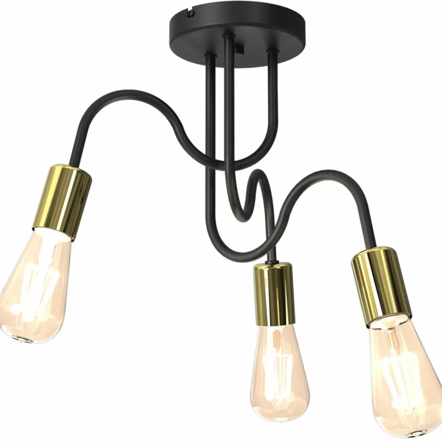 Best Sale Czarno-złota lampa sufitowa, na trzy żarówki LX 7993 z serii DOW Żyrandole Nowoczesne