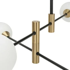 Cheap Czarno-złota lampa sufitowa PND-9148-6-OPAL MARINO | Kaja Oświetlenie Żyrandole Nowoczesne