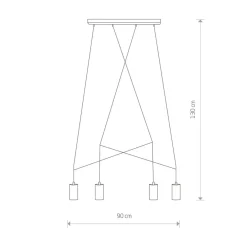Shop Czarno-złota lampa wisząca, idealna do salonu 7957 | Kaja Oświetlenie Żyrandole Nowoczesne
