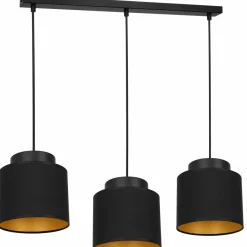 Clearance Czarno-złota lampa wisząca nad wyspę kuchenną LX 3182 z serii FRODI Żyrandole Nowoczesne