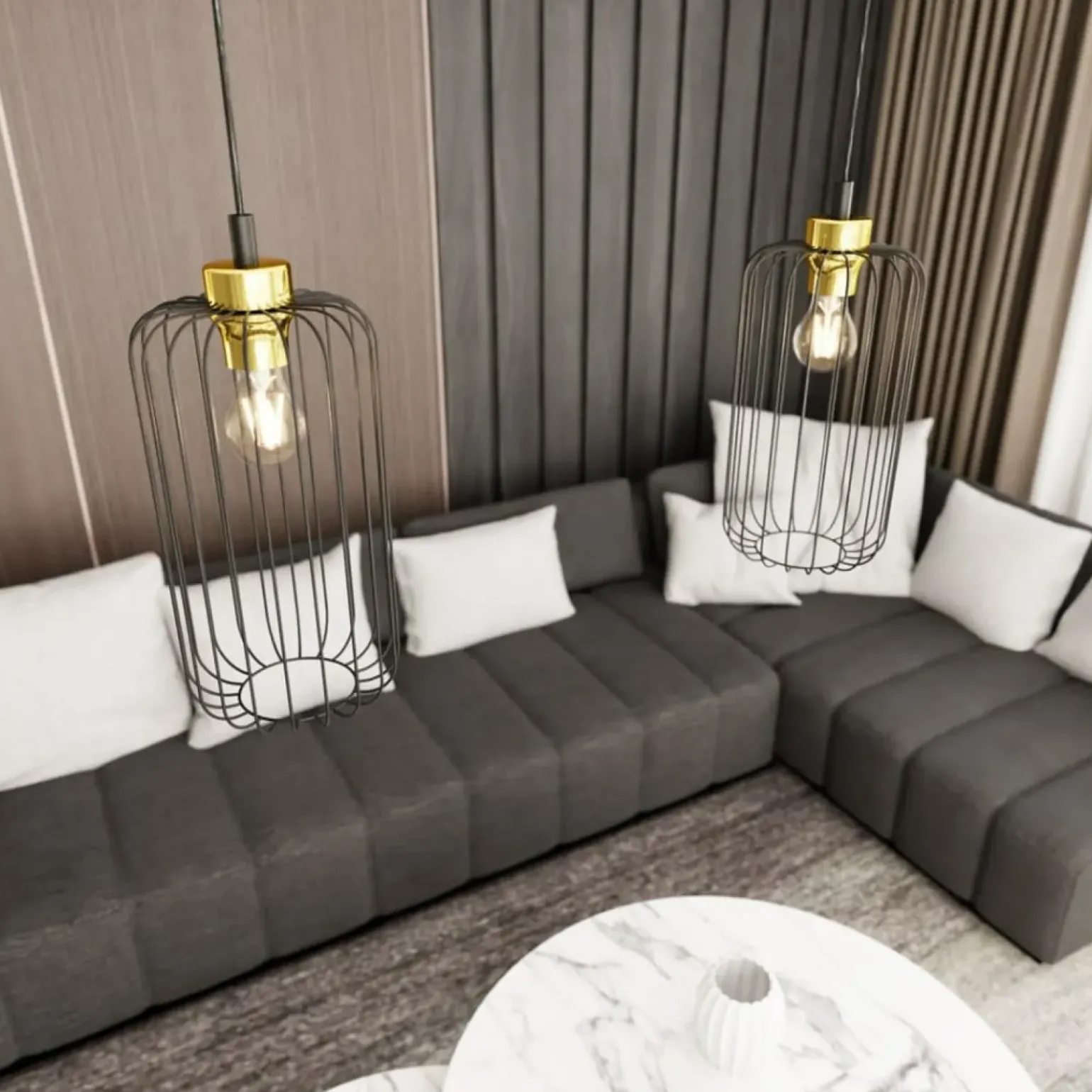 Best Sale Czarno-złota lampa wisząca, pojedyncza 1364/1 z serii VANDER Żyrandole Nowoczesne