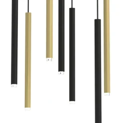 Cheap Czarno-złota lampa wisząca, tuby na G9 MLP8843 z serii MONZA | Kaja Oświetlenie Żyrandole Nowoczesne