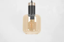 New Czarno-złota lampa wisząca z dwoma kloszami K-5266 z serii DOKA | Kaja Żyrandole Nowoczesne