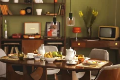 New Czarno-złota lampa wisząca z dwoma kloszami K-5266 z serii DOKA | Kaja Żyrandole Nowoczesne