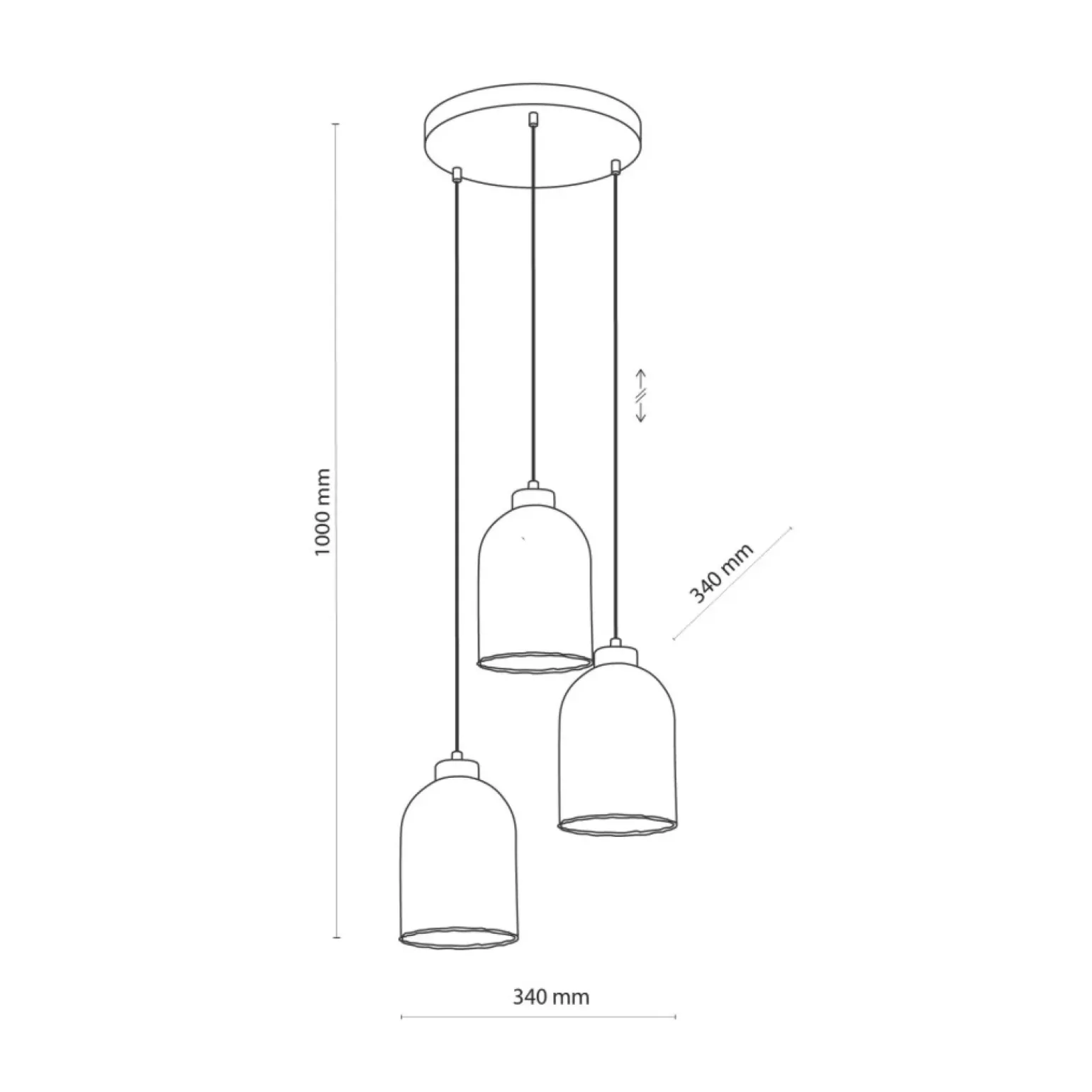 Cheap Czarno-złota lampa z przezroczystymi kloszami TK 5627 z serii SATIPO Żyrandole Nowoczesne