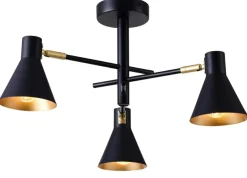 Cheap Czarno-złota lampa z regulowanymi ramionami 33-70975 LESS | Kaja Żyrandole Nowoczesne
