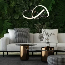 Online Czarno-złota, ledowa lampa wisząca MD9717-1-3BGD INDIGO | Kaja Żyrandole Nowoczesne