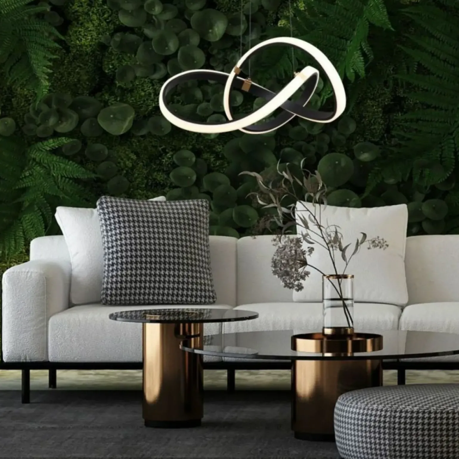 Online Czarno-złota, ledowa lampa wisząca MD9717-1-3BGD INDIGO | Kaja Żyrandole Nowoczesne