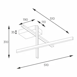 Sklep Kaja Czarno-złota, minimalistyczna lampa sufitowa 22008C3-BK/GD EDGE | Kaja