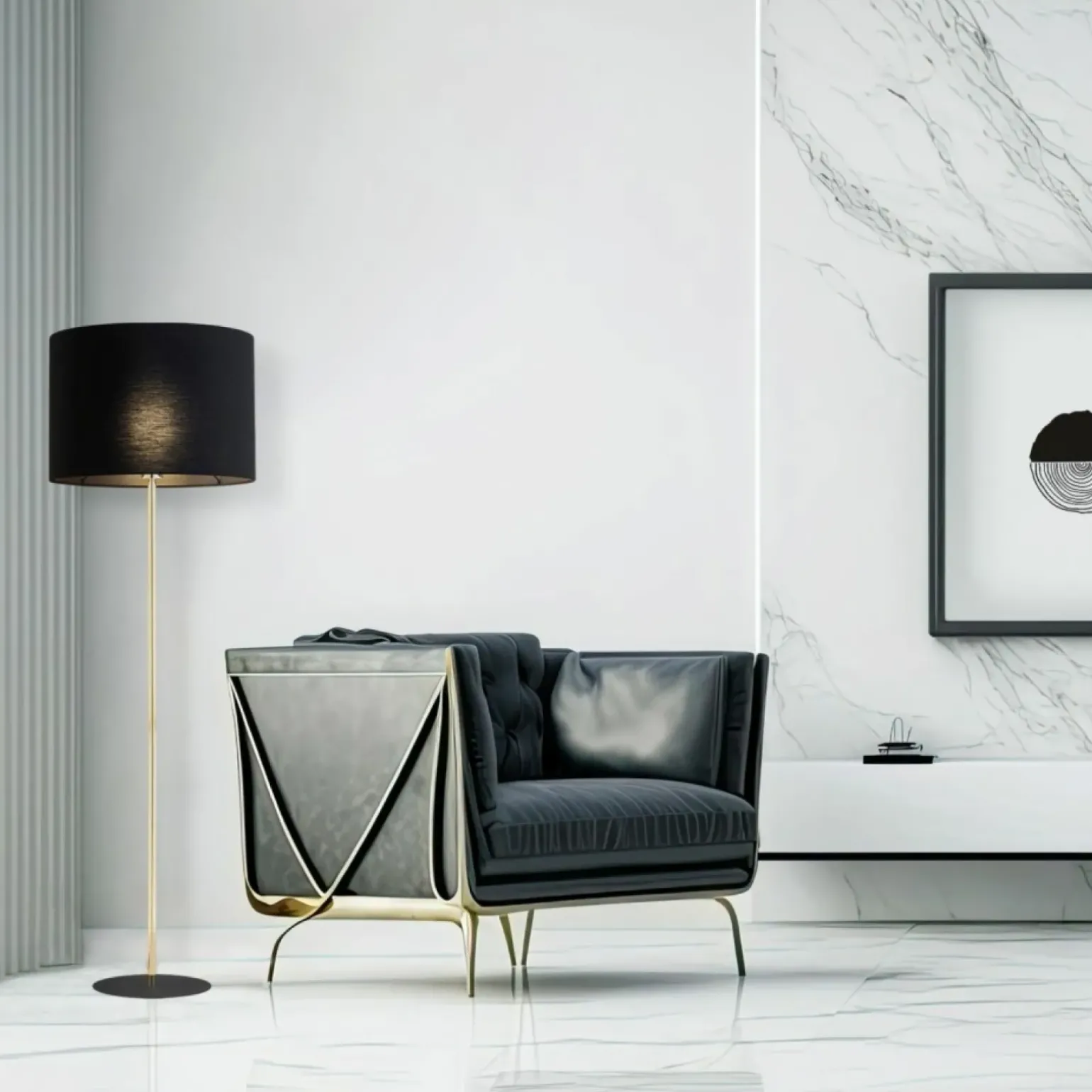 Sklep Kaja Czarno-złota, prosta lampa stojąca TK 16029 UMBERTO BLACK GOLD | Kaja