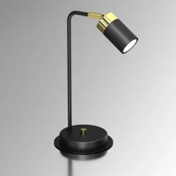 Sklep Kaja Czarno-złota, prosta lampka na biurko MLP7534 JOKER | Kaja Oświetlenie