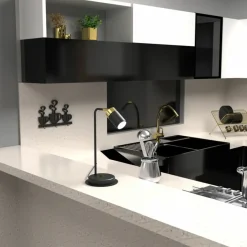 Sklep Kaja Czarno-złota, prosta lampka na biurko MLP7534 JOKER | Kaja Oświetlenie