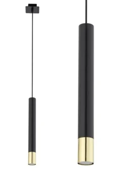 Hot Czarno-złota tuba na regulowanym zwisie SIG 33393 z serii SOPEL GRAND Żyrandole Nowoczesne