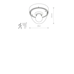 Sklep Kaja Czarno-złota, zewnętrzna lampa, czujnik ruchu 7975 | Kaja Oświetlenie