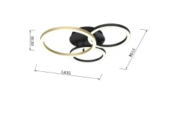 Sklep Kaja Czarno-złote ledowe koła do jadalni WF 9042-304 BAYEUX | Kaja