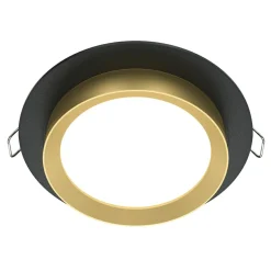 Sklep Kaja Czarno-złote, okrągłe oczko podtynkowe DL086-GX53-RD-BG z serii HOOP