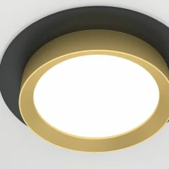 Sklep Kaja Czarno-złote, okrągłe oczko podtynkowe DL086-GX53-RD-BG z serii HOOP