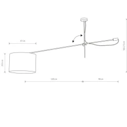 Cheap Czarno-złoty abażur na długim wysięgniku 6641 VIPER | Kaja Oświetlenie Żyrandole Nowoczesne
