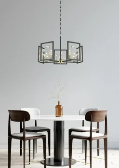 Cheap Czarno-złoty, designerski żyrandol P0541-05A-SDAC z serii CAROLINE Żyrandole Nowoczesne