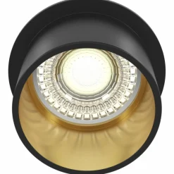 Sklep Kaja Czarno-złoty downlight podtynkowy GU10 DL050-01GB REIF | Kaja